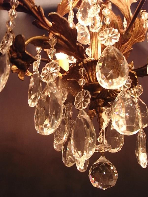 インテリア照明、玄関照明、アンティークフランスシャンデリア、真鍮