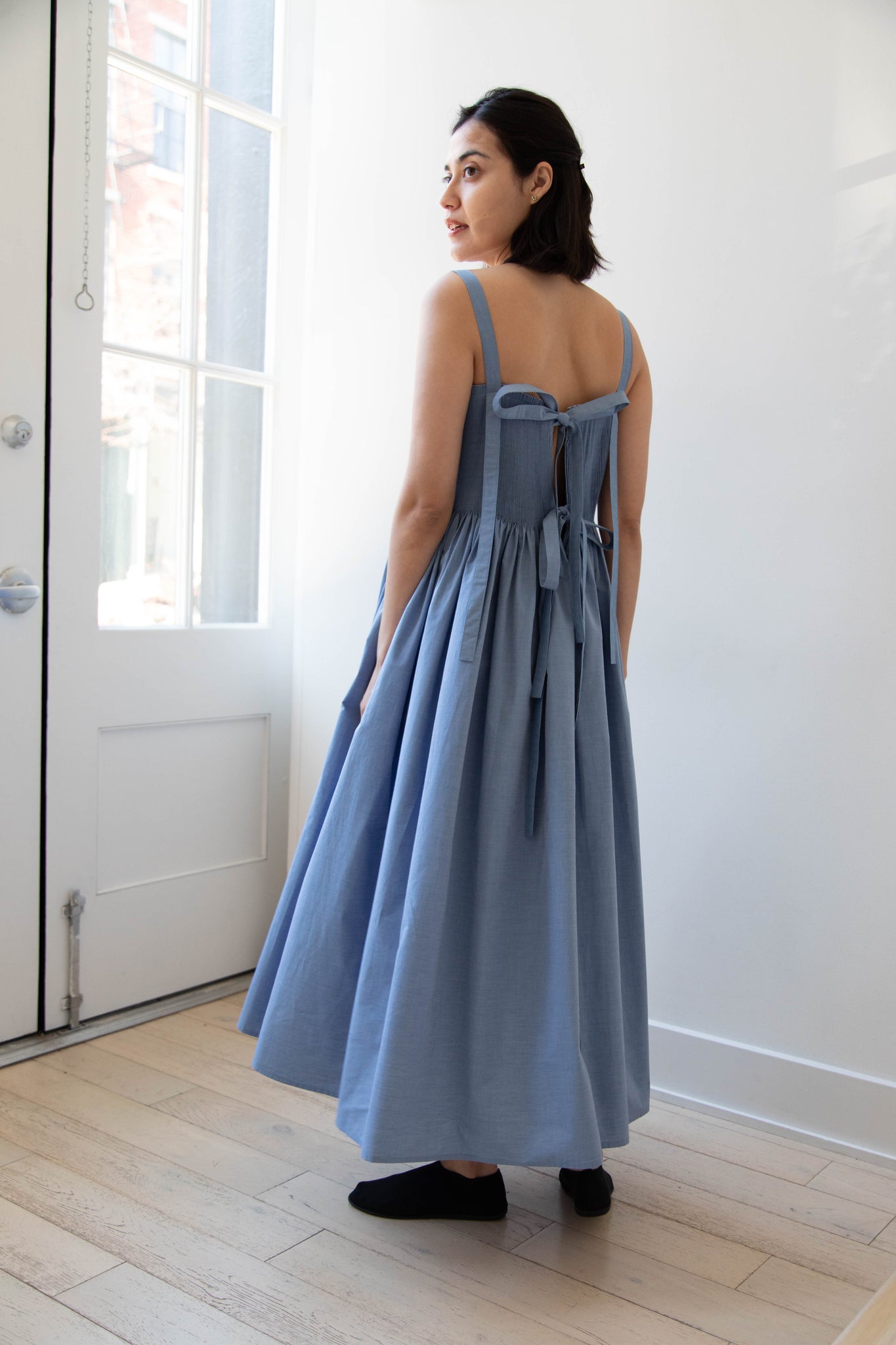 rennes — Renata Brenha | Gal Dress in Blue Cotton