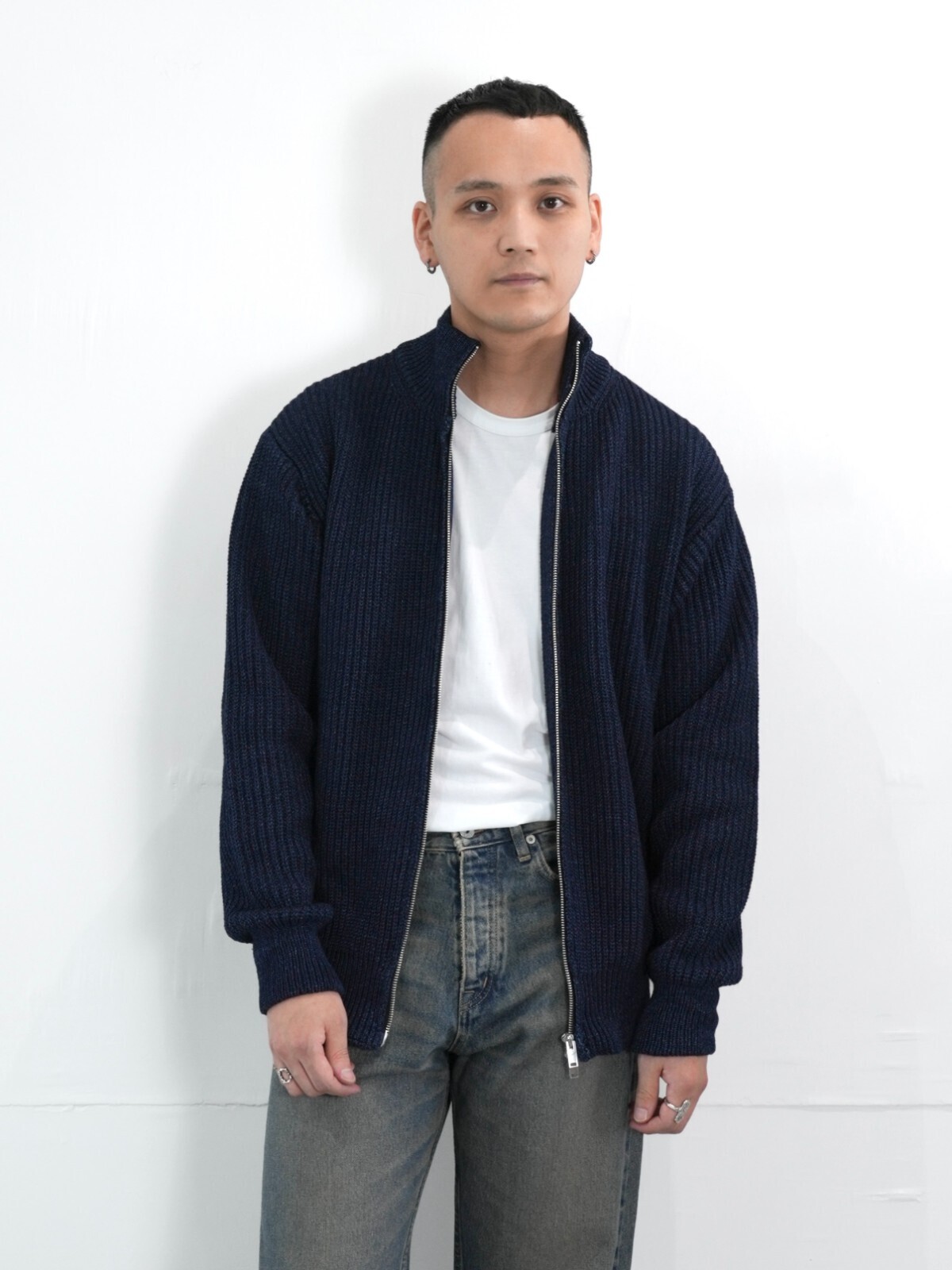 インディゴヤーンドライバーズニット -ワンウォッシュ- - セブンバイ