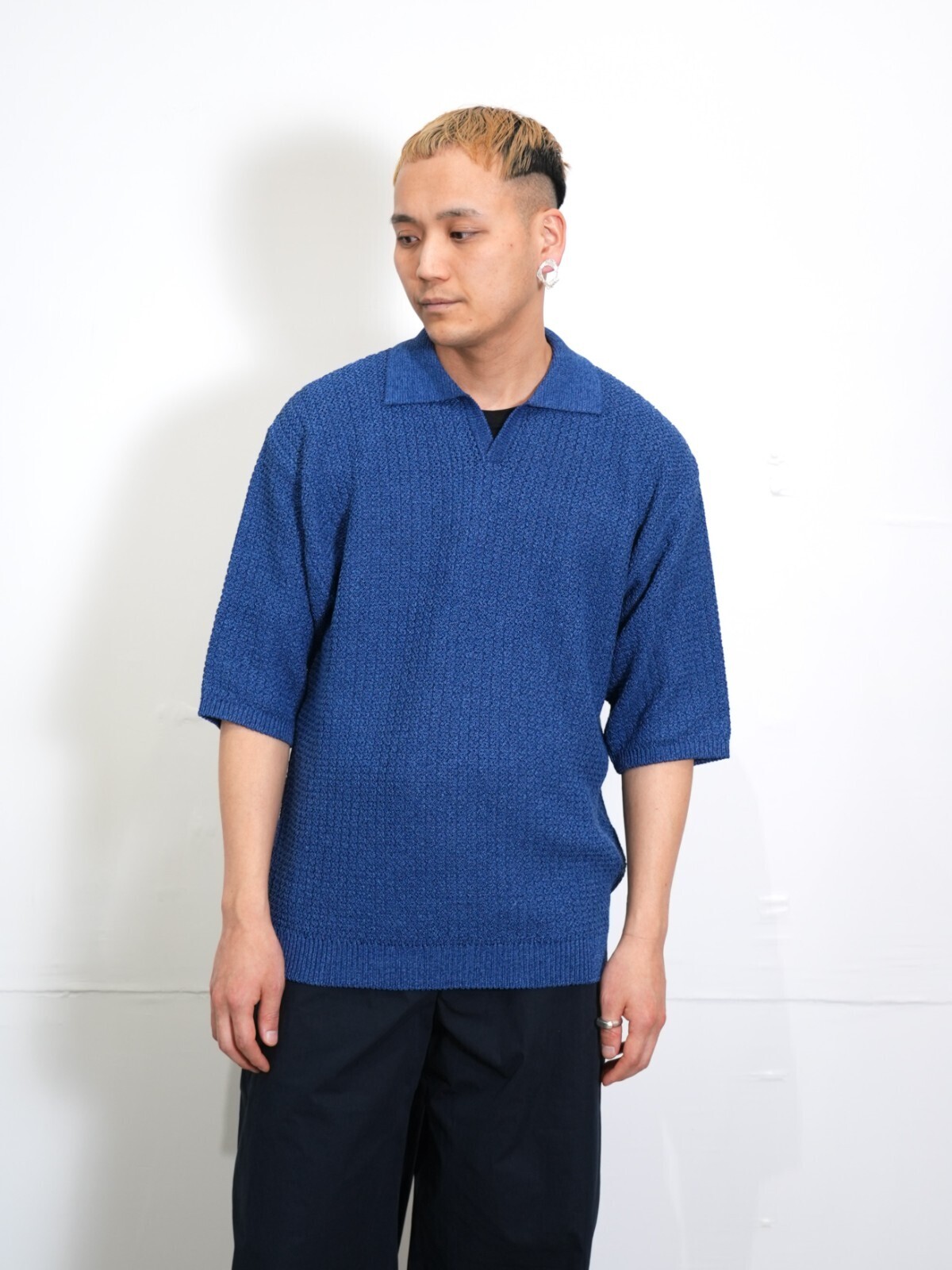 Skipper knit Shirt - Blanc YM WOMENS & MENS｜Official Online Shop