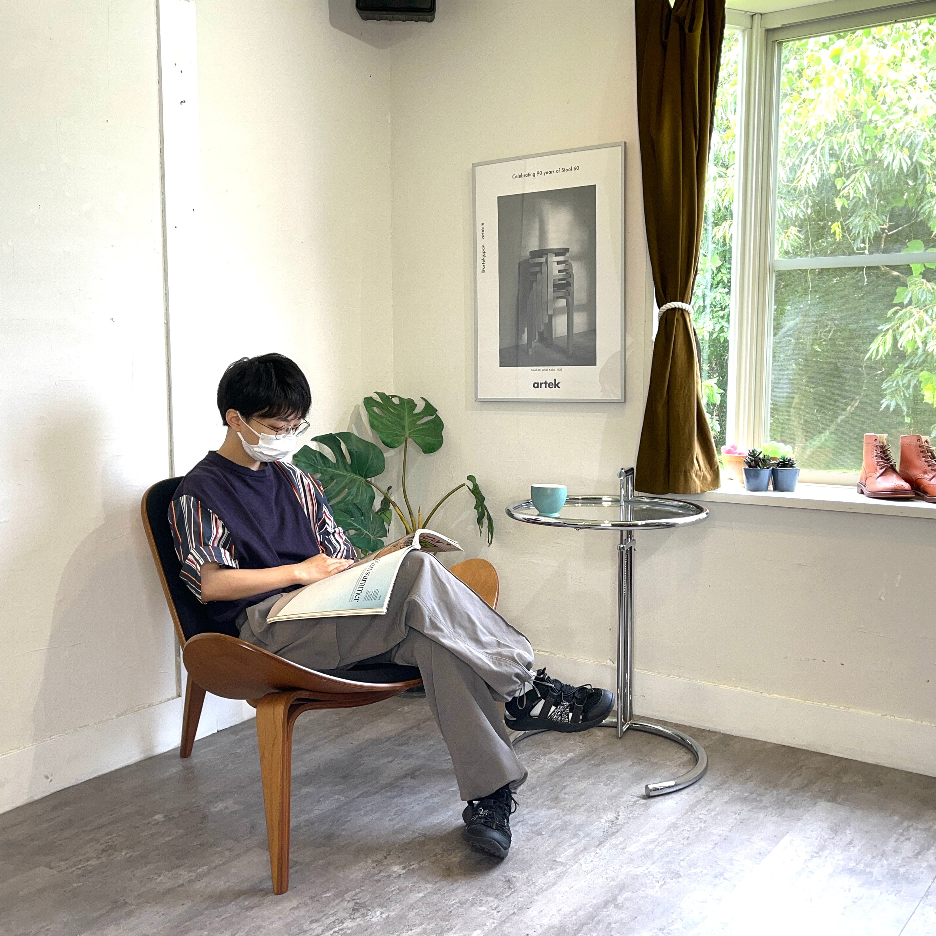 クラシコン/Classi Con/E-1027アジャスタブルテーブル クリアガラス