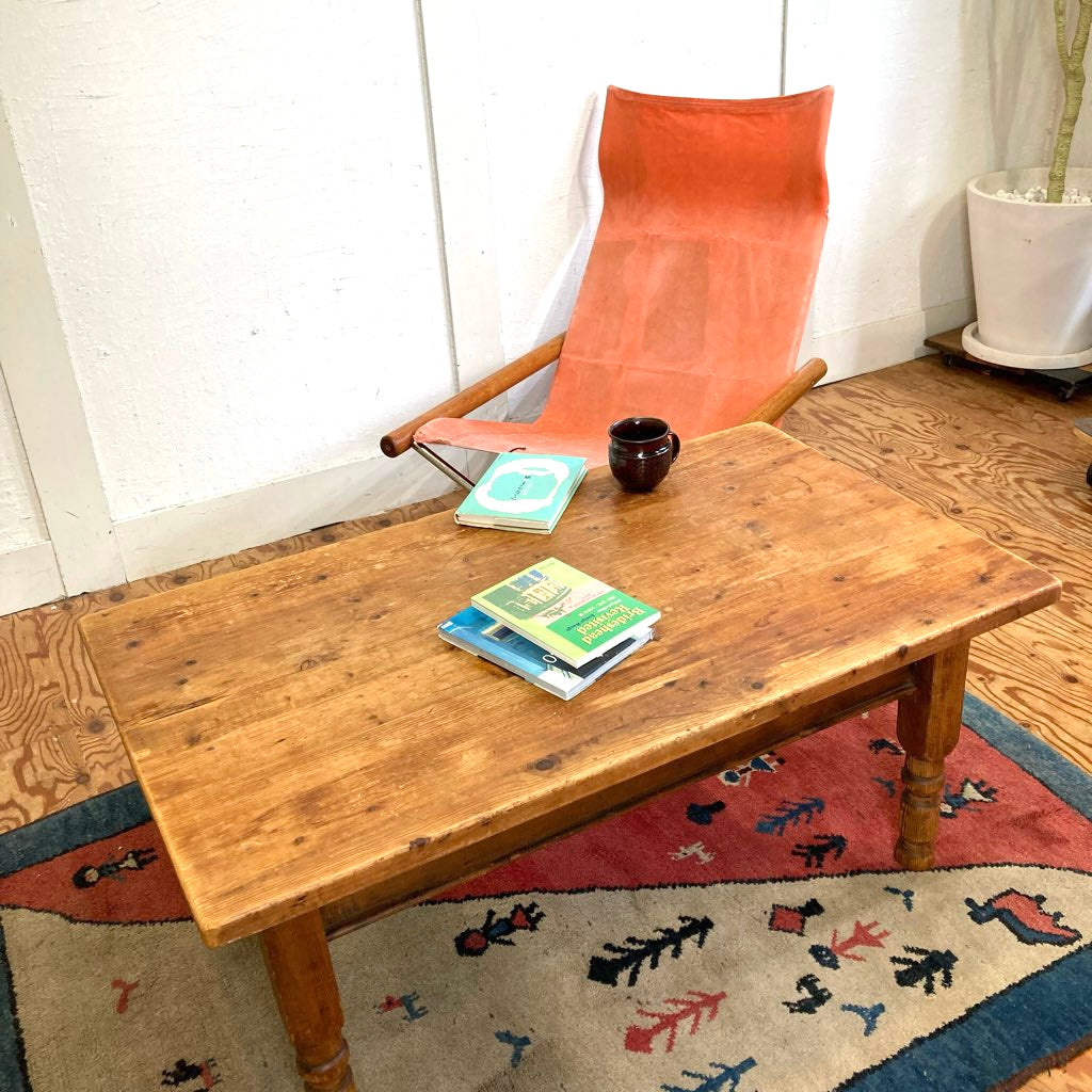 英国 アンティーク オールドパイン無垢材 ローテーブル リビング