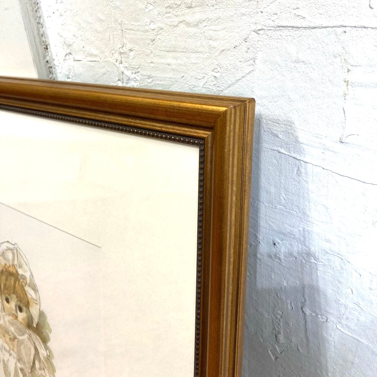 小磯良平 「フランス人形」 リトグラフ 22/150 中古 直筆サイン 絵画