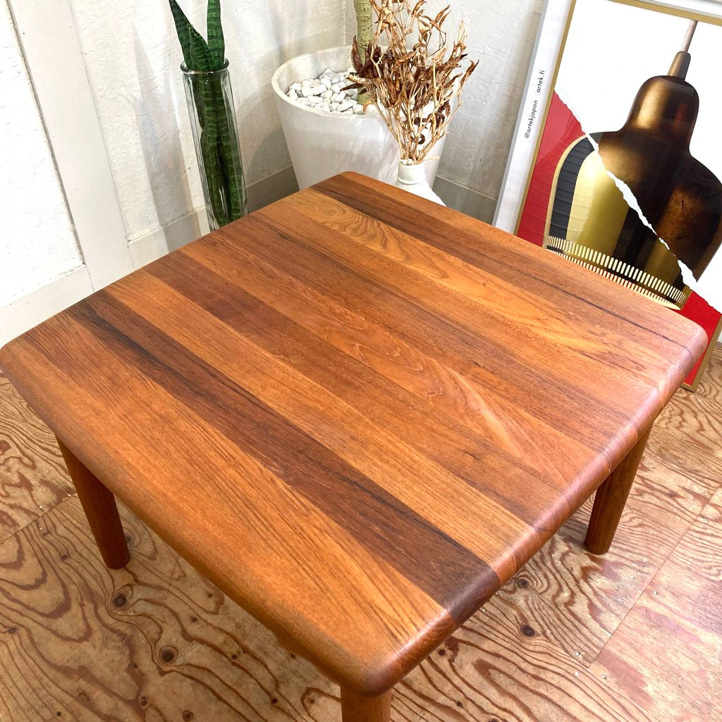 デンマーク製 チーク無垢材 サイドテーブル 北欧 ヴィンテージ 中古