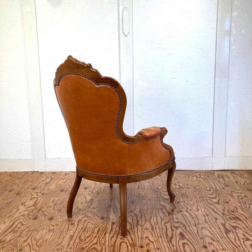 イタリア製☆ロココ様式☆スプーンバックチェア☆猫脚 鋲打ち 高級