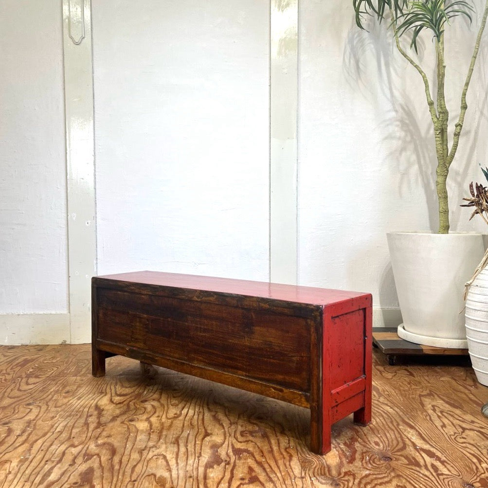 李朝家具 サイドボード キャビネット 朝鮮王朝 中古 朱色 和室 和風