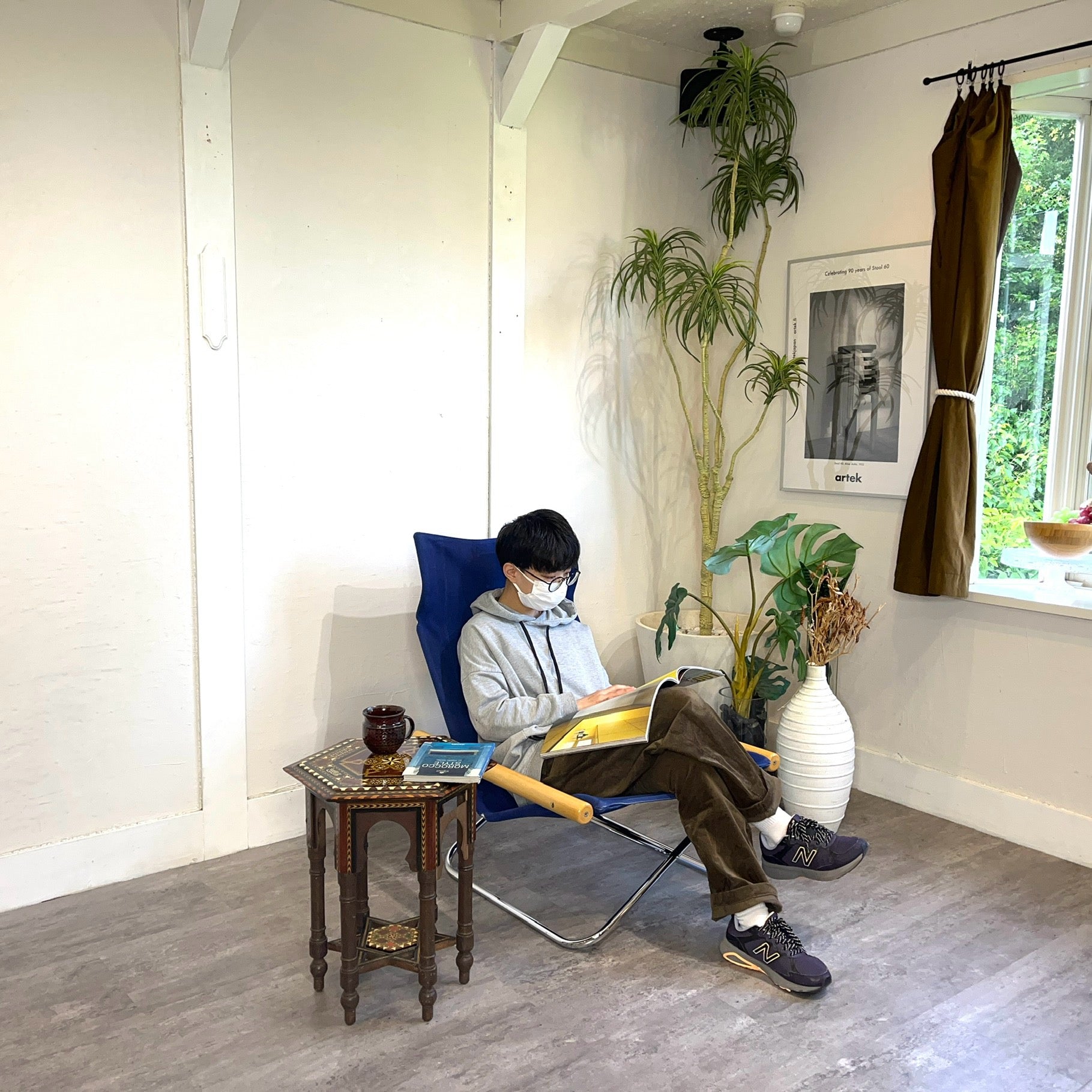 スペイン グラナダ 寄木細工 六角形 サイドテーブル 中古 伝統工芸