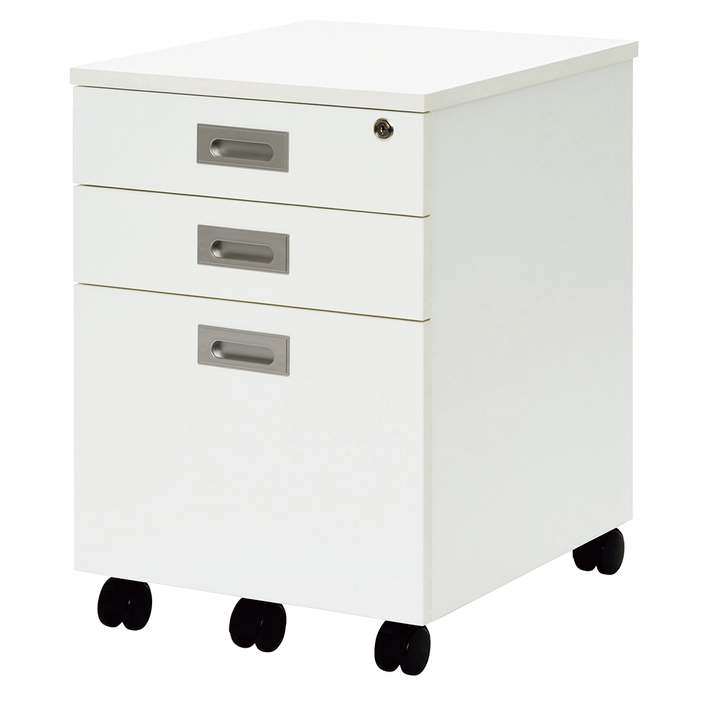 ノルム 3段ワゴンローⅡ ホワイト RFCA2-3LWH | オフィスプランニング