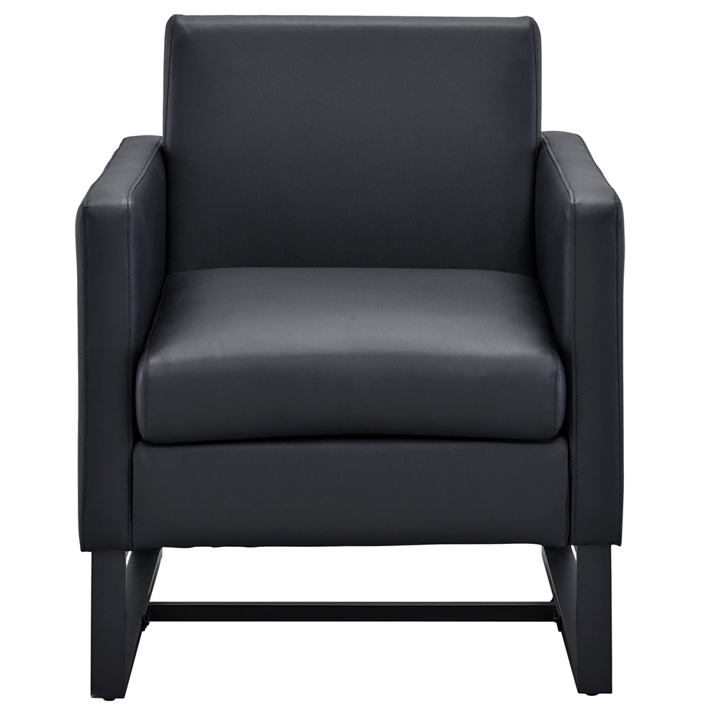 スクエアソファⅡ レザー 1人掛け ブラック RFSSF2-L1PBK | オフィス