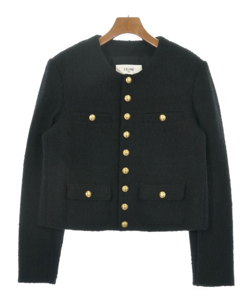 CELINE（セリーヌ）ノーカラージャケット 黒 サイズ:40(L位
