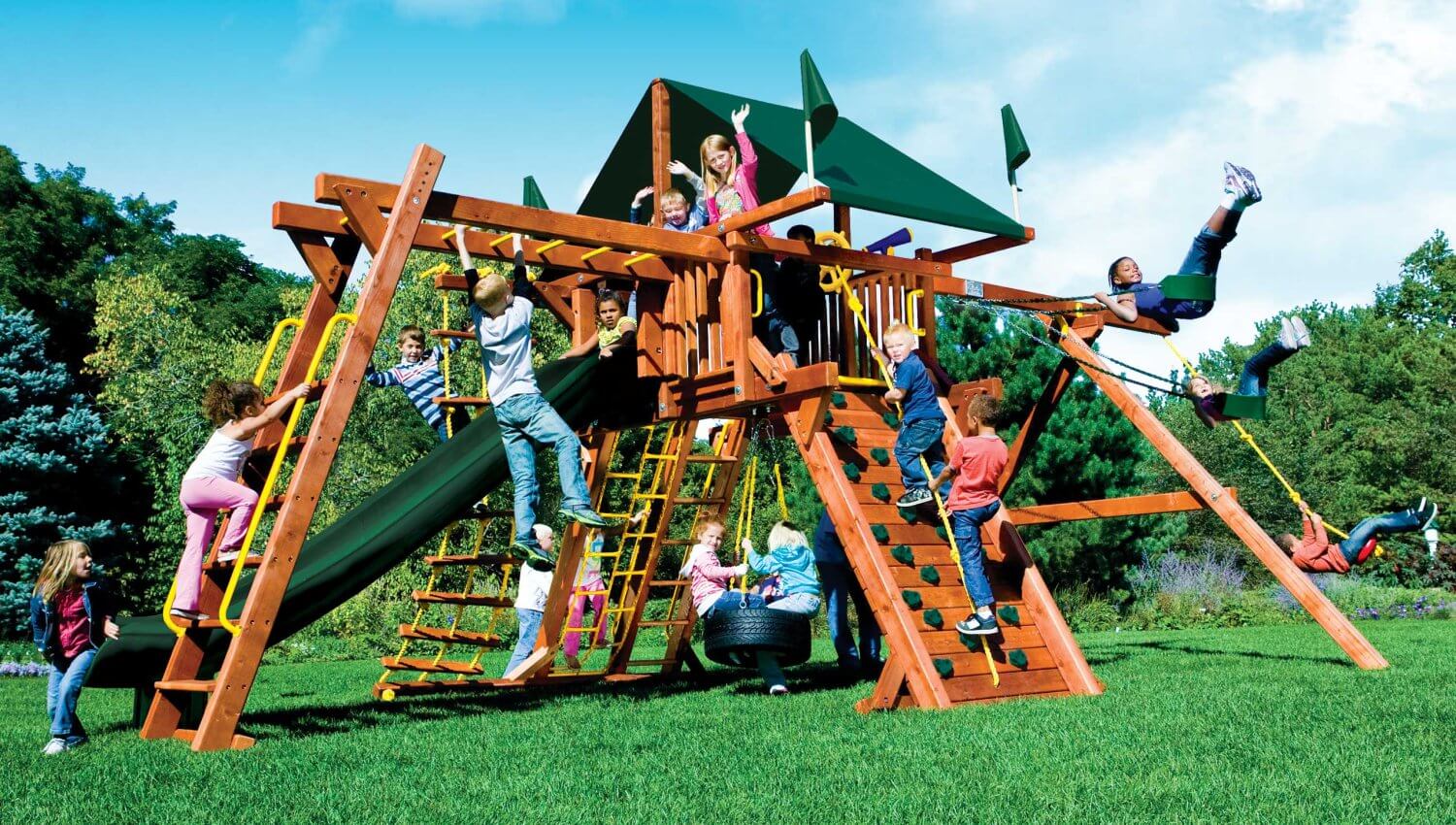 Monster Castle Pkg III Forest Green (21E) | Rainbow Play Systems