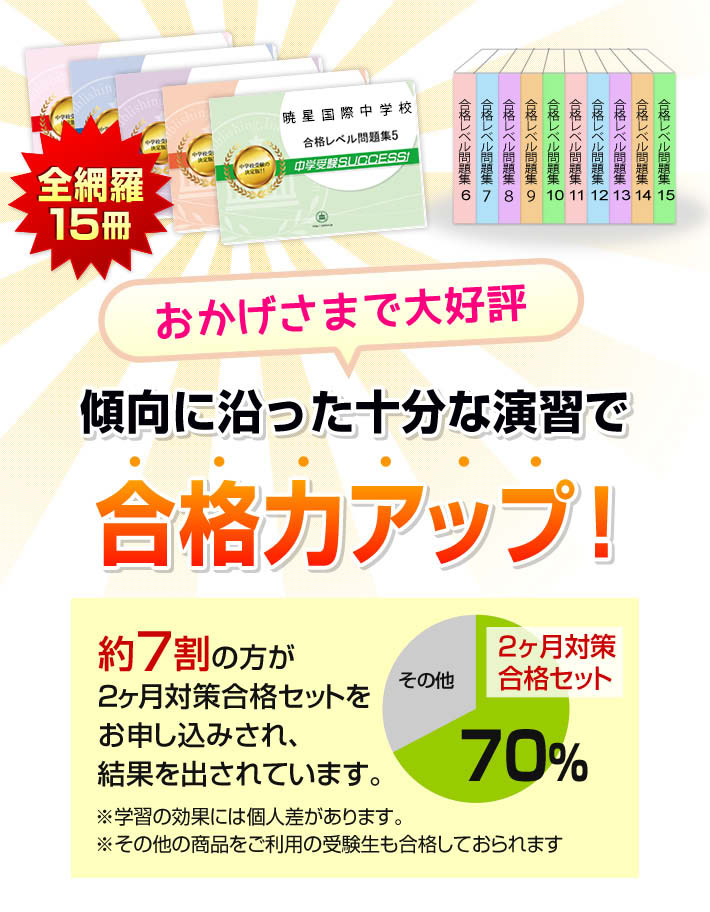 楽天市場】2026 暁星国際中学校・2ヶ月対策合格セット問題集(15冊