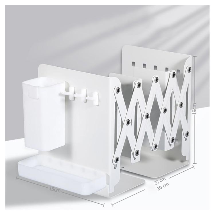 楽天市場】 伸縮 折りたたみ ブックスタンド 本立て ペン立て付き