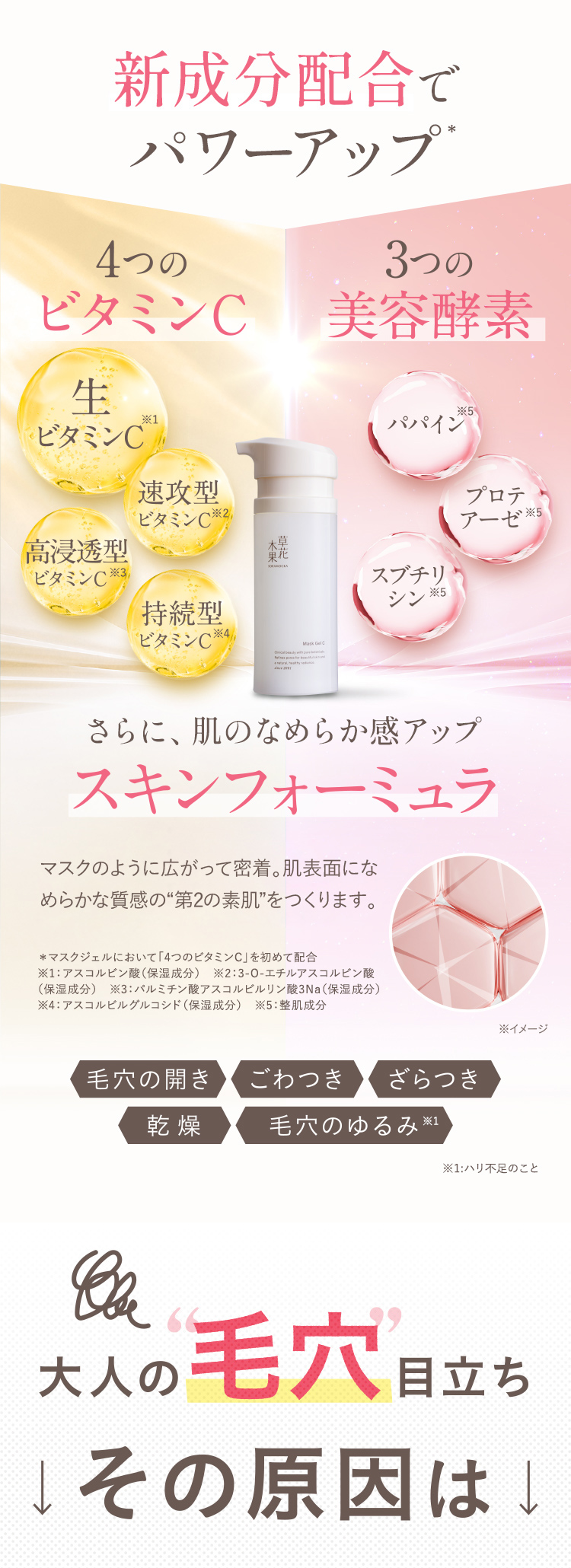 楽天市場】【公式】草花木果 マスクジェル C 90g毛穴ケア 毛穴 美容液