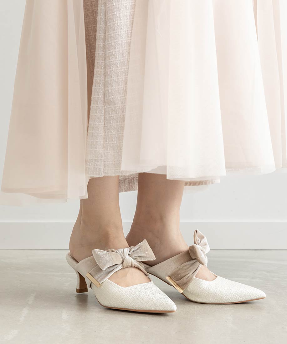 SALE】ビッグベロアリボンミュールパンプスRANDA公式サイト