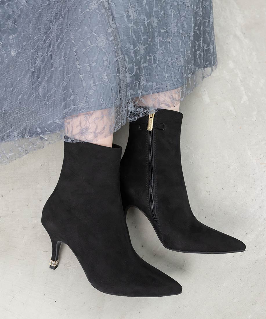 SALE】【Holiday Collection】2WAY ビジュー×リボン ショートブーツ