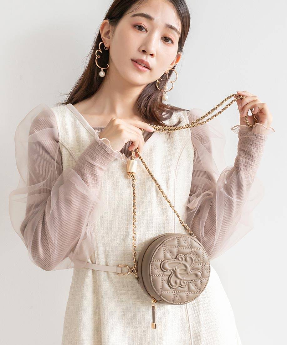 ゆずりは☆野崎弘子さんの裂き織りバック 裂織り ラウンドバッグ ミニ♪