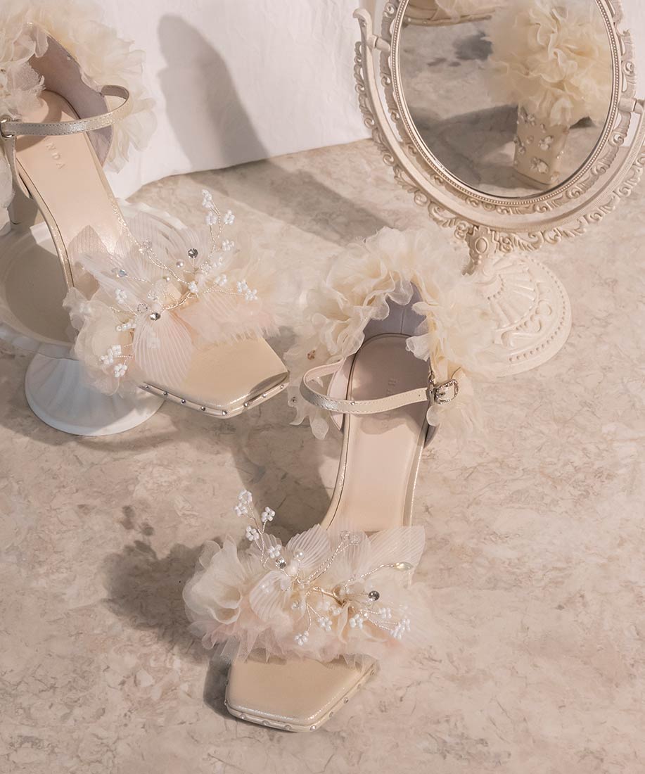 LUXURY ITEM】フラワーチュールストラップサンダルRANDA公式サイト
