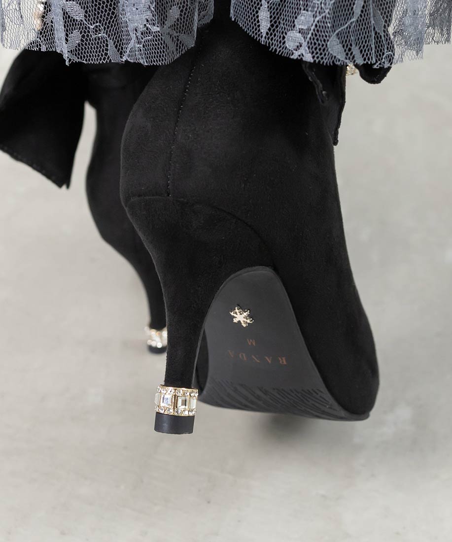 SALE】【Holiday Collection】2WAY ビジュー×リボン ショートブーツ