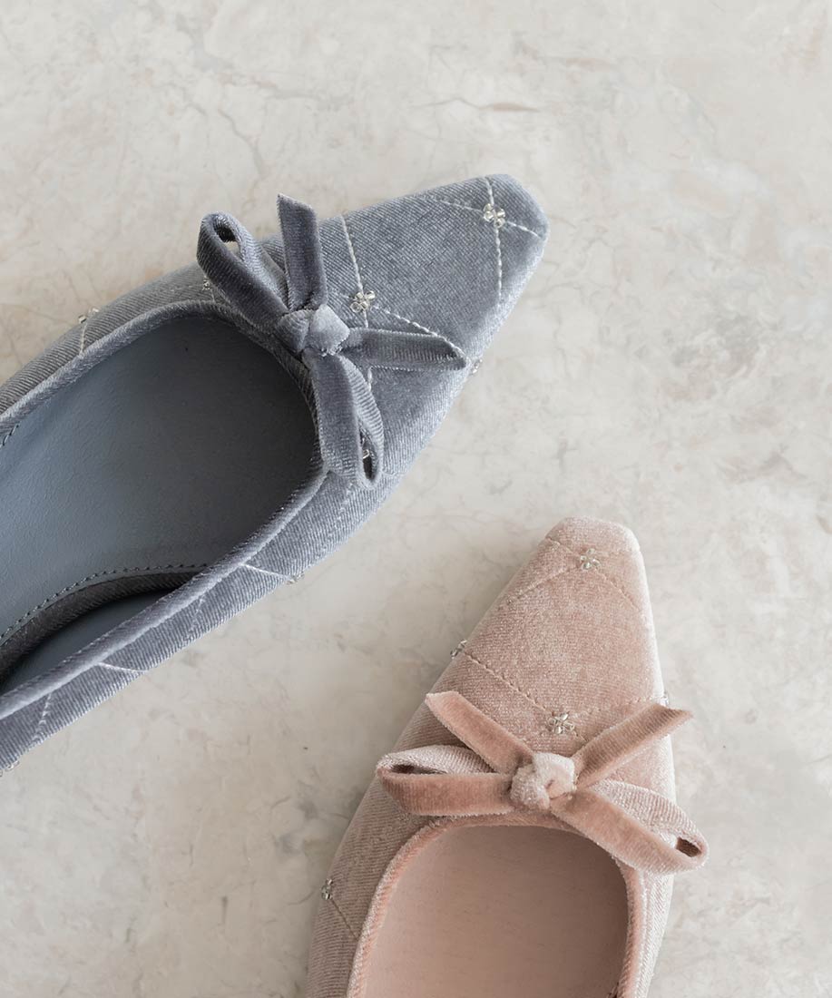 SALE】ビーズ×キルティング ローヒールパンプスRANDA公式サイト