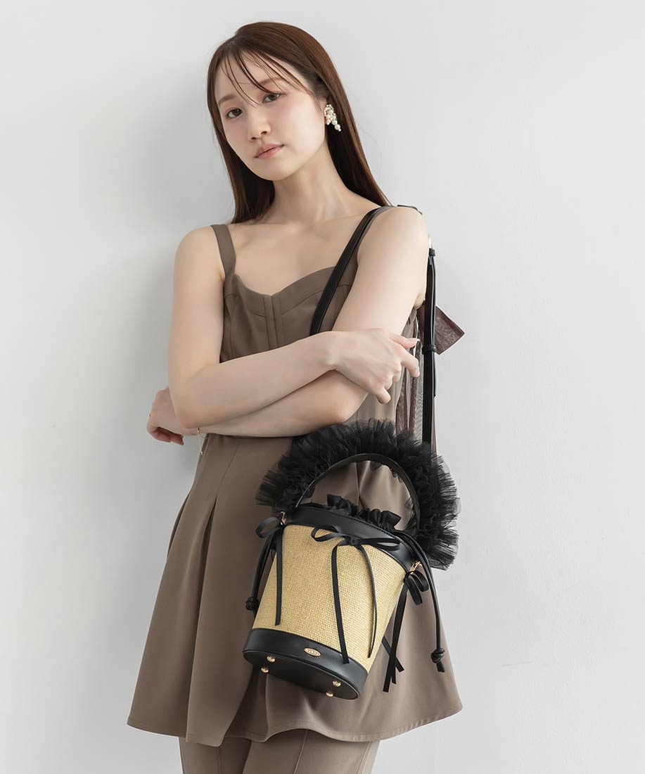 2WAYチュールフリルハンドルカゴバッグRANDA公式サイト