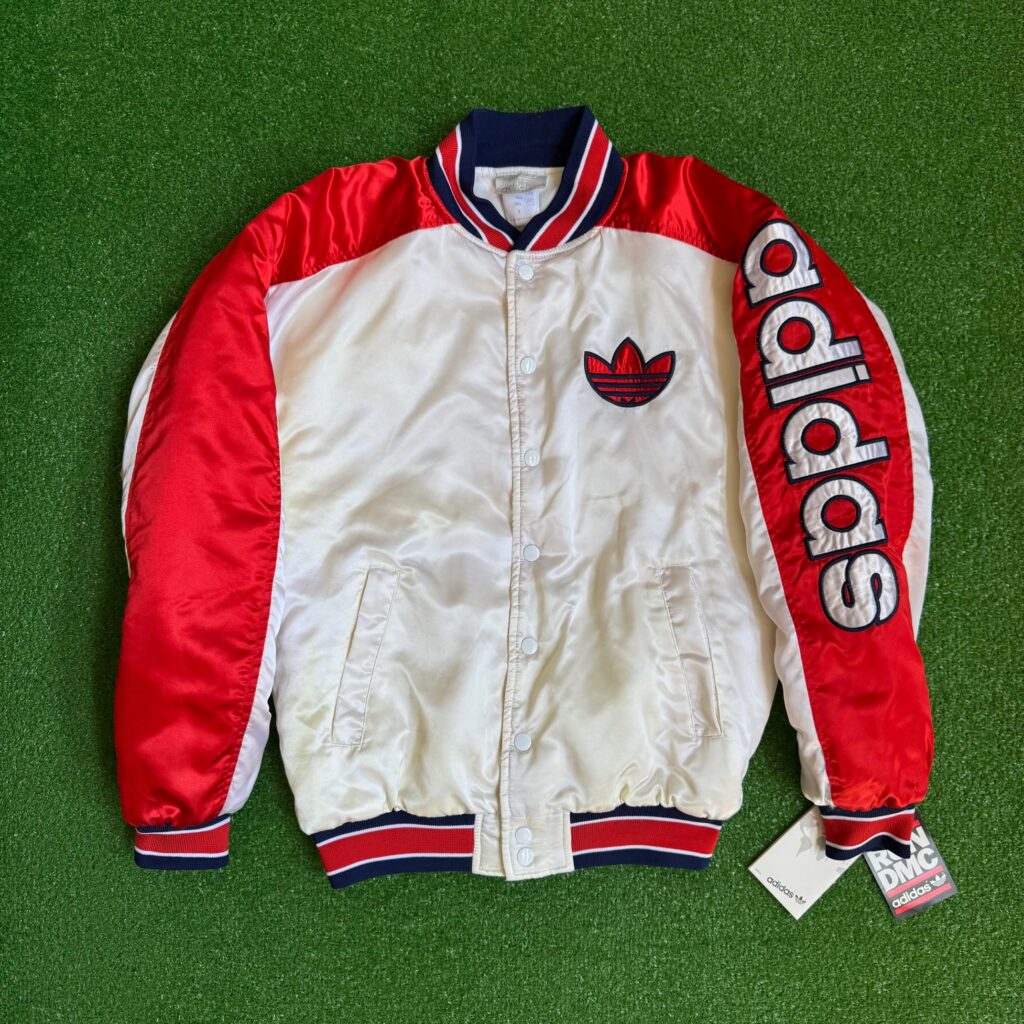 80's Run DMC Adidas Satin Bomber Jacket Size Small – Rare VNTG