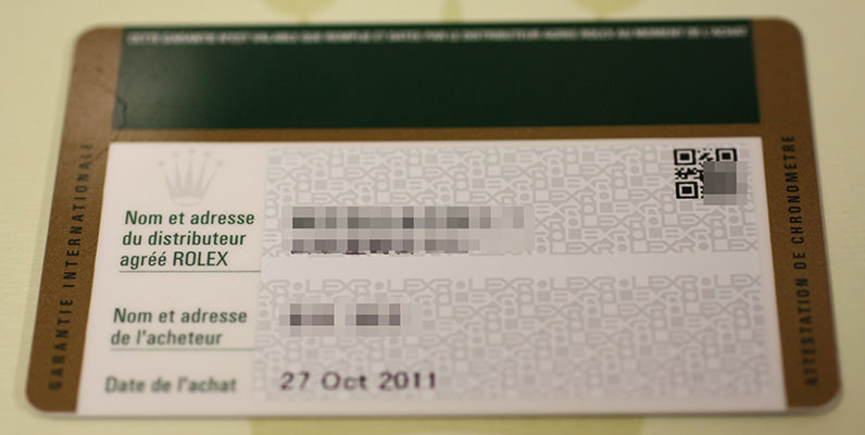 ロレックスの保証書（ギャランティカード）を徹底解説～見方、種類、国