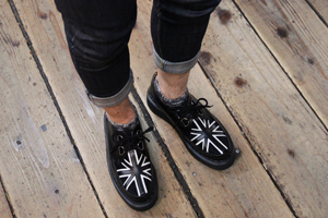 ジョージコックス14477ブラックレザー×ブラックスエード モノトーン