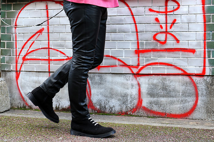 ジョージコックス14481ブラックスエード（インサイドジップ）ウェルト