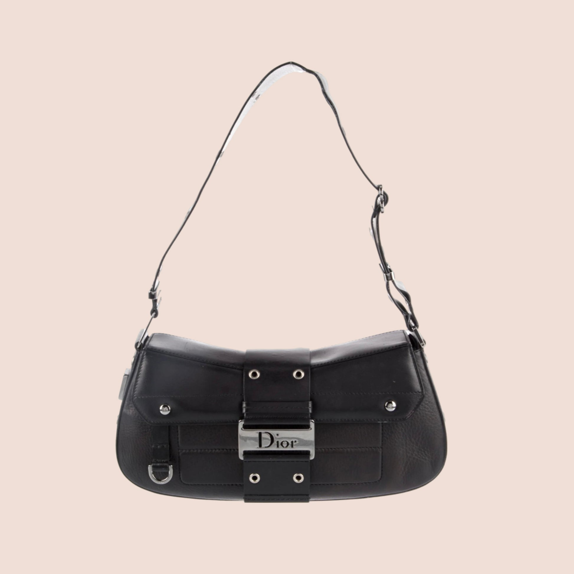 CHRISTIAN DIOR BLACK LEATHER STREET CHIC COLUMBUS BAG – RDB