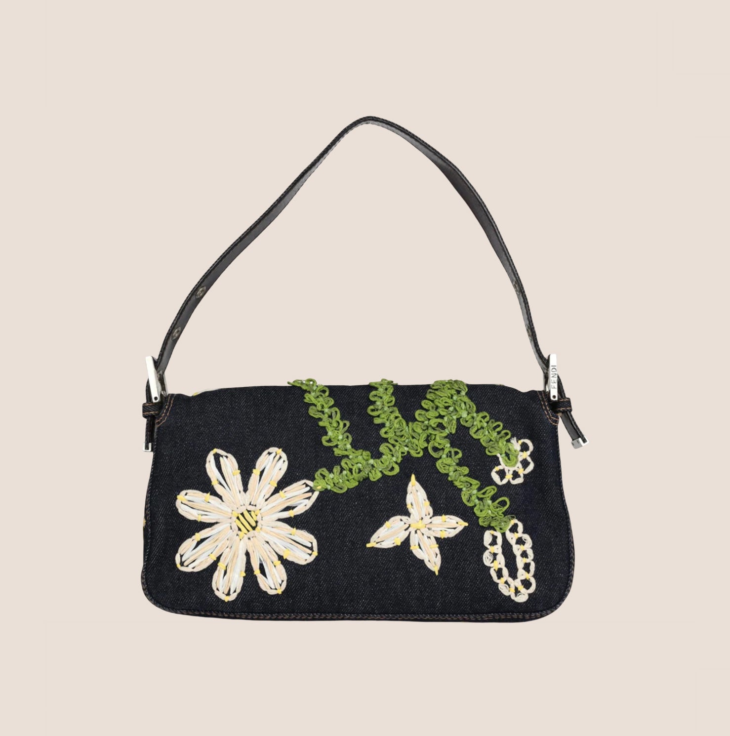 FENDI 2000 DENIM DAISY BAGUETTE BAG – RDB