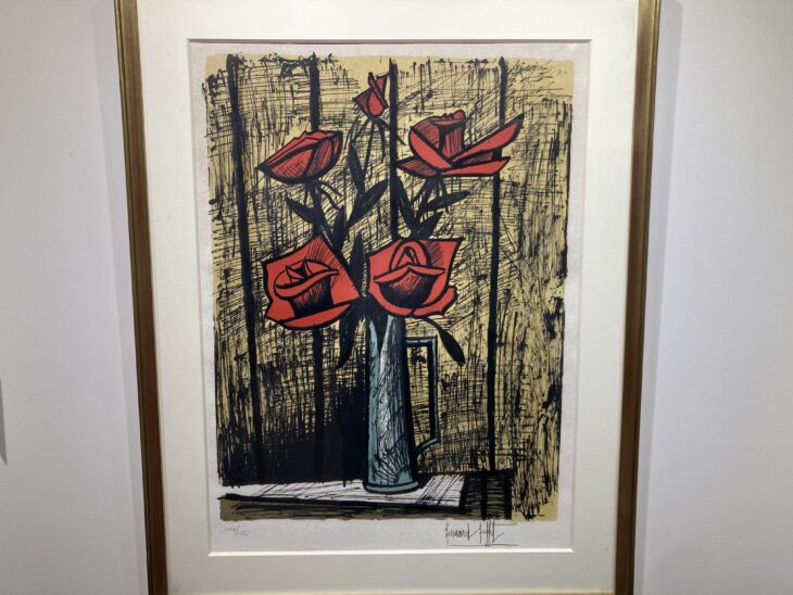 ベルナール・ビュッフェ 作 『薔薇の花束 リトグラフ』 ｜骨董品買取