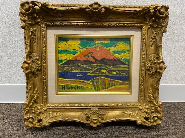 田崎 広助『朱富士』京都市東山区にて ｜骨董品買取 緑和堂