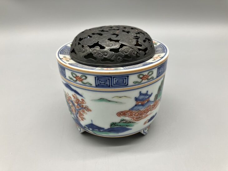 三浦竹泉 作『赤絵香炉』 ｜骨董品買取 緑和堂