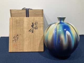 徳田八十吉（正彦銘）『彩釉壺』 ｜骨董品買取 緑和堂