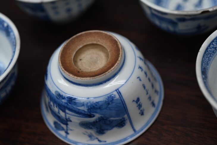 赤壁図 染付煎茶碗 ｜骨董品買取 緑和堂