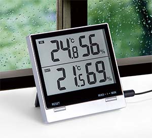 屋内屋外防水外部センサーデジタル温湿度計(最高最低温度表示)/MC70D