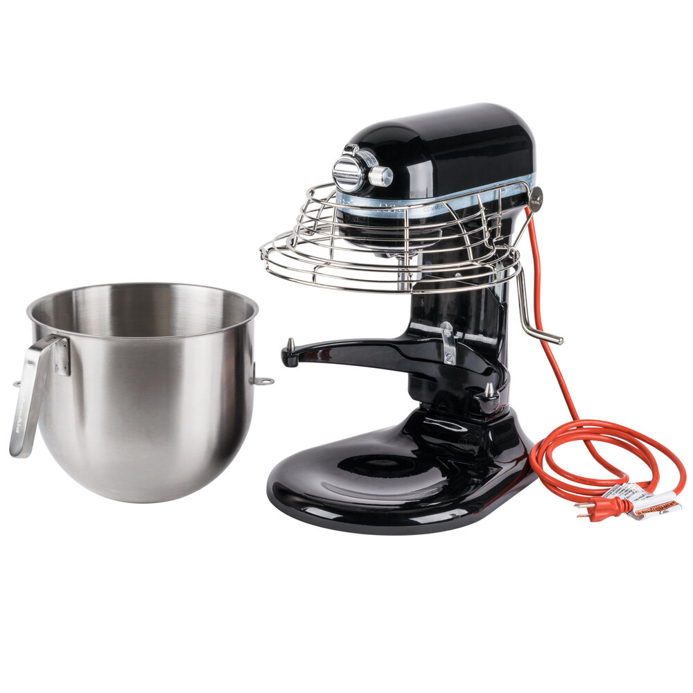 Black KitchenAid 8 qt. Commercial Mixer & Bowl Guard KSMC895OB