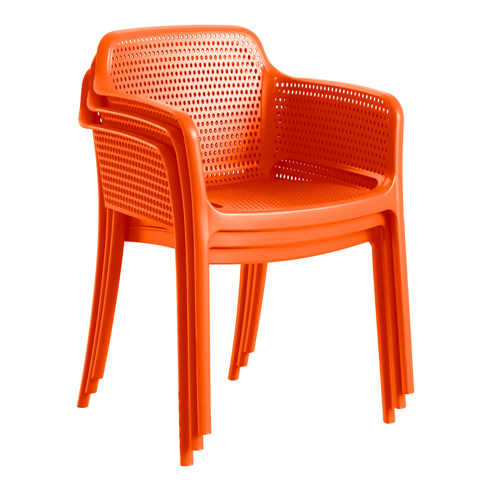 Rio Sunset Orange Resin Arm Chair
