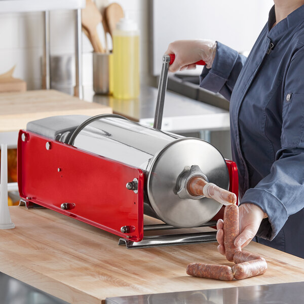 Tre Spade F25000 30 lb. Manual Horizontal 2-Speed Red Enamel Steel