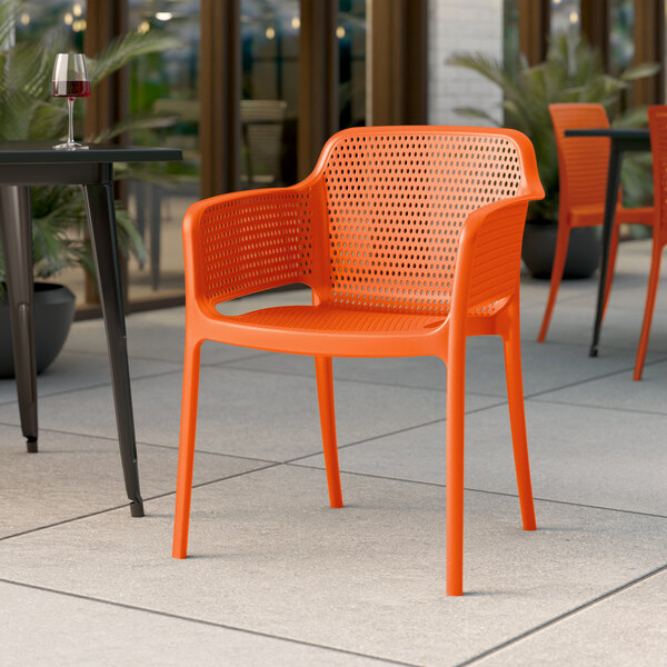 Rio Sunset Orange Resin Arm Chair