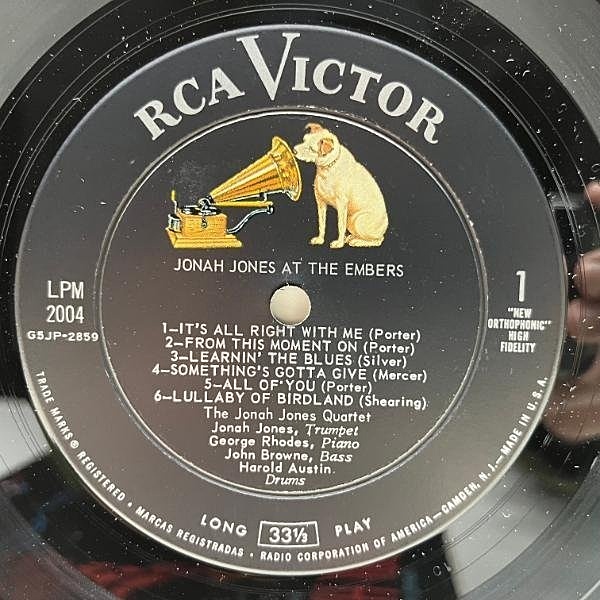 JONAH JONES / At The Embers (LP) / RCA Victor | WAXPEND RECORDS
