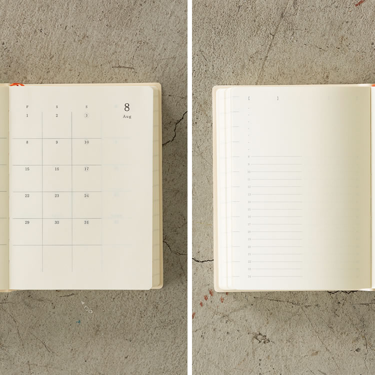 手帳 2026年 ミドリ 月間ブロック MDノート ダイアリー 1日1ページ