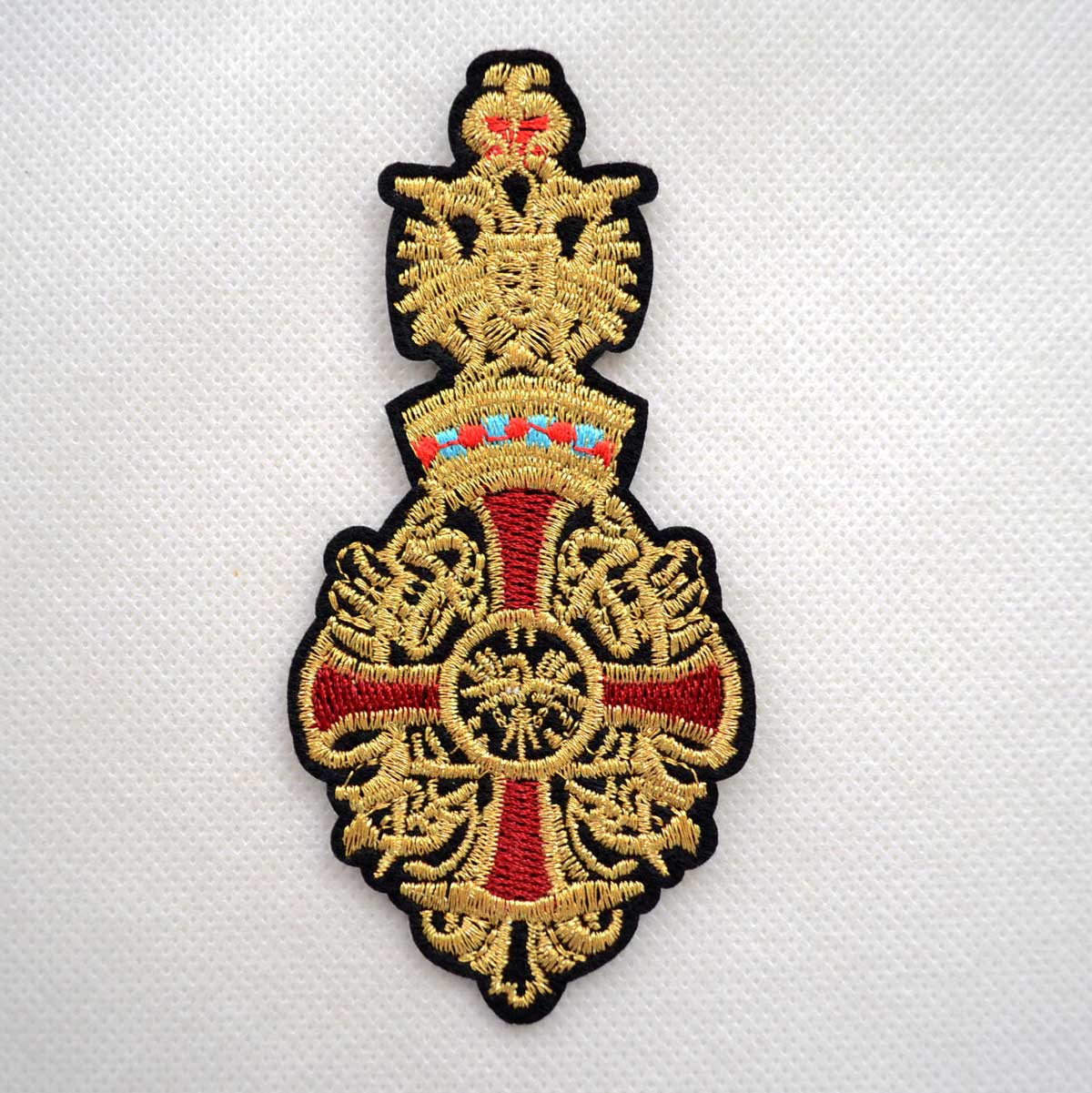 ゴールド刺繍 クラシカル エンブレム ワッペン 王冠・紋章風デザイン