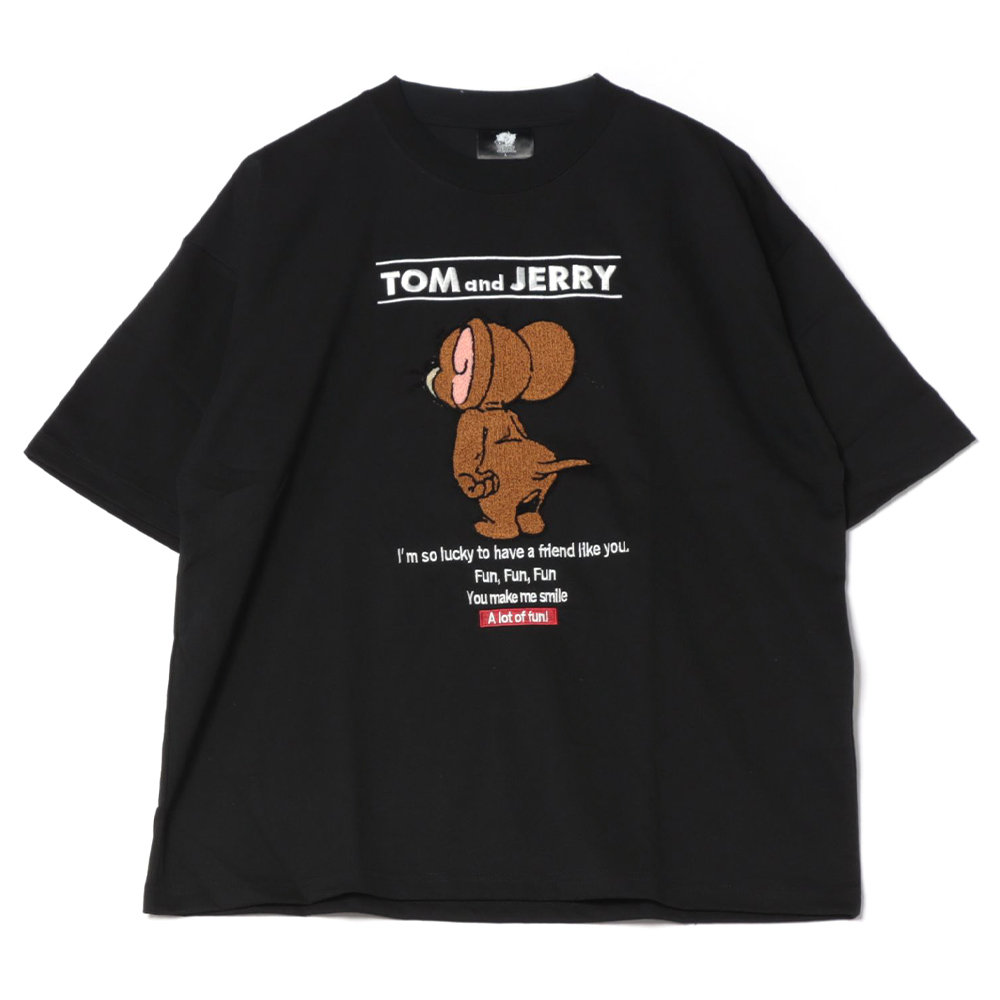 トムとジェリー サガラ刺繍Tシャツ ジェリーとタフィ メンズ - TOM