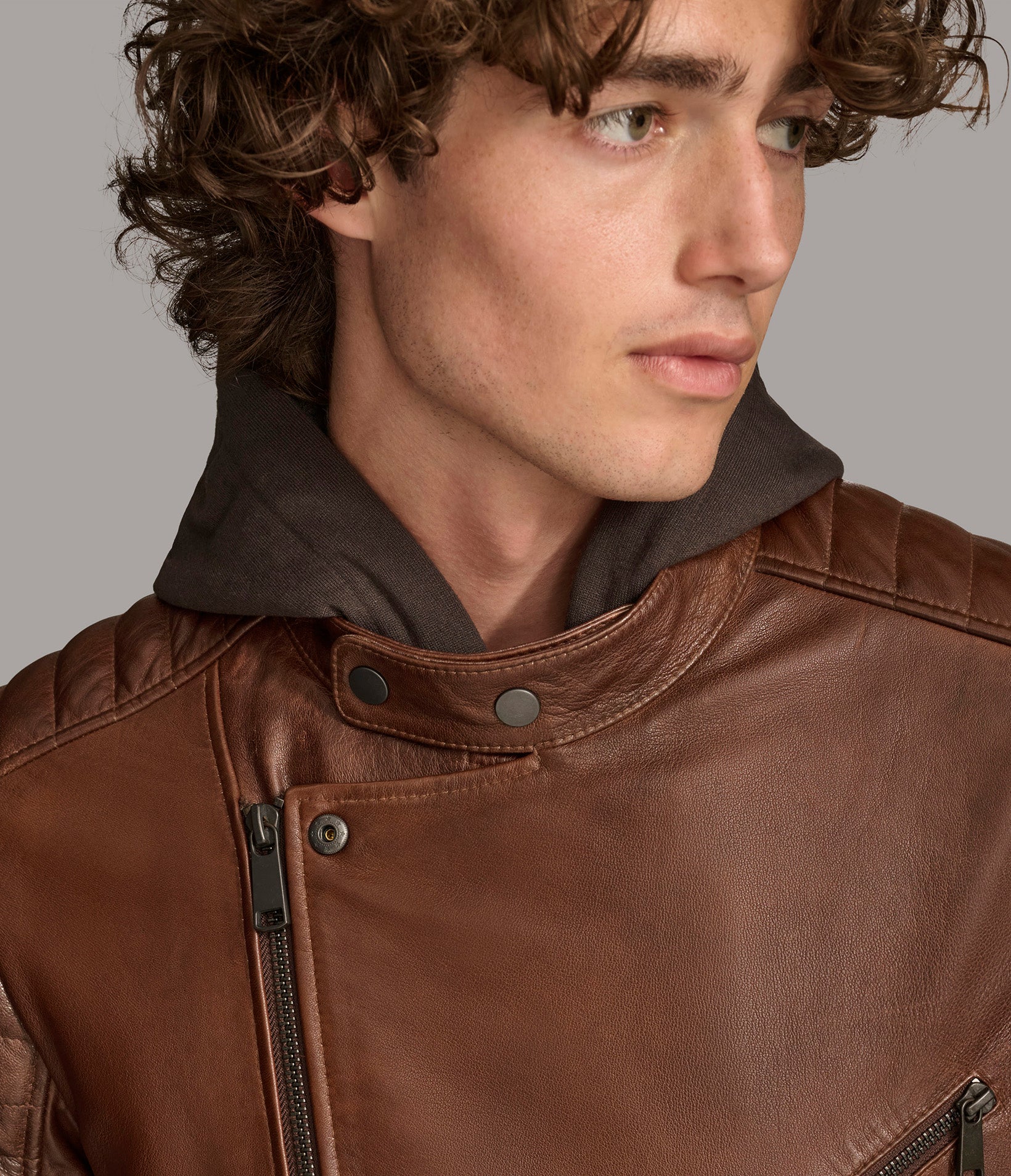 Andres Leather Moto Jacket With Zip Off Hood | Wilsons Leather