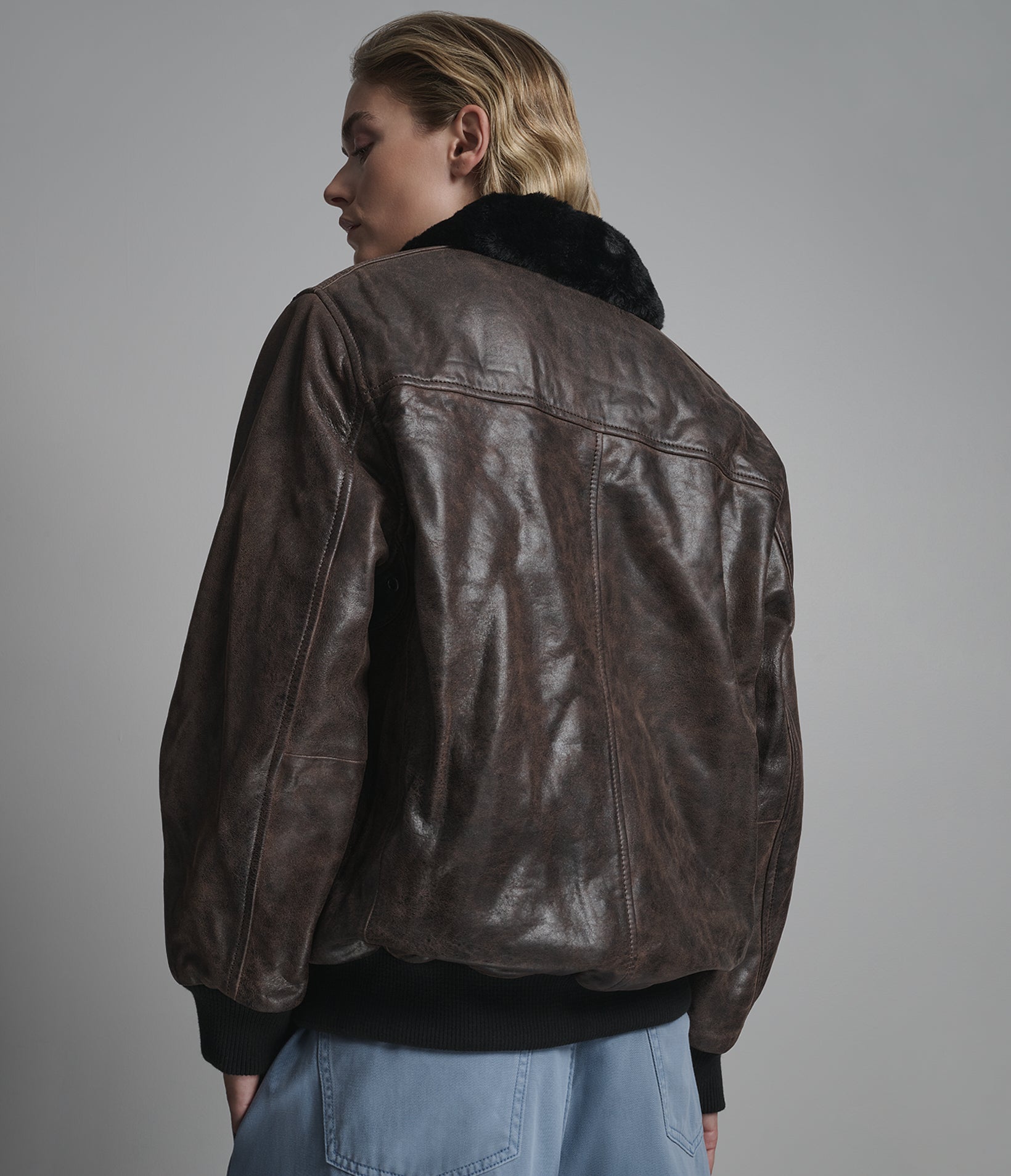 Everleigh Faux Fur Lined Bomber Jacket | Wilsons Leather