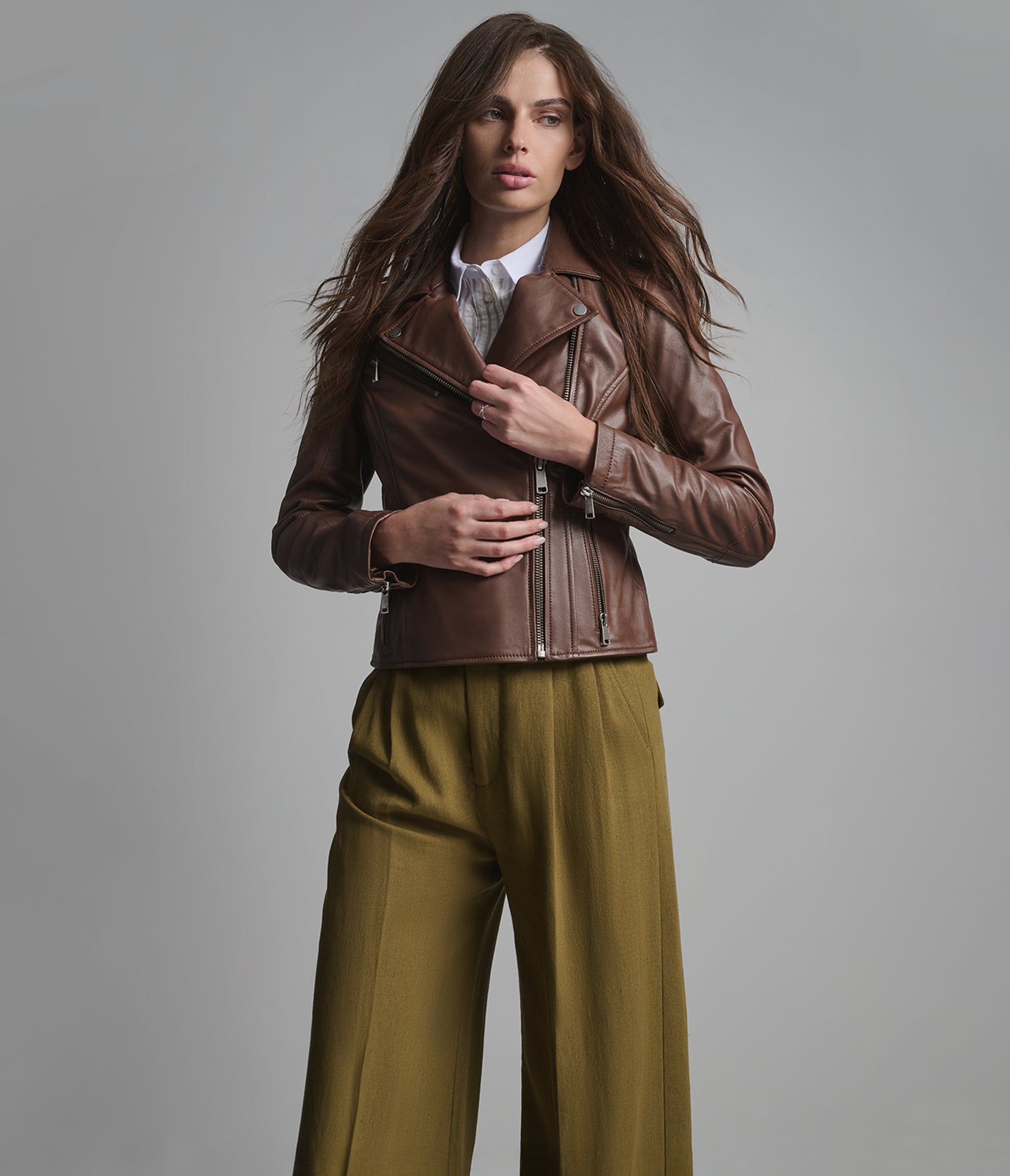 Madeline Asymmetrical Leather Moto Jacket | Wilsons Leather