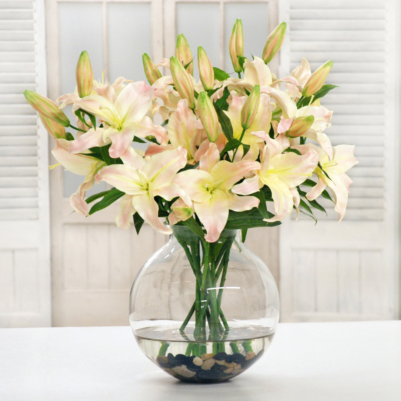 Pink Lily Casablanca Centerpiece | Winward Home Fine Permanent