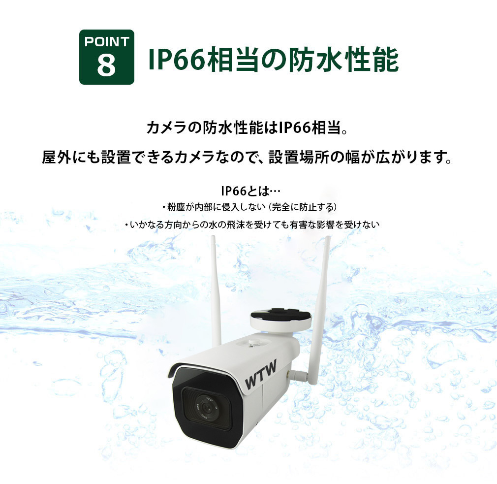 防犯カメラ WIFI 屋外 548万画素 大型カメラ 【WTW 塚本無線】